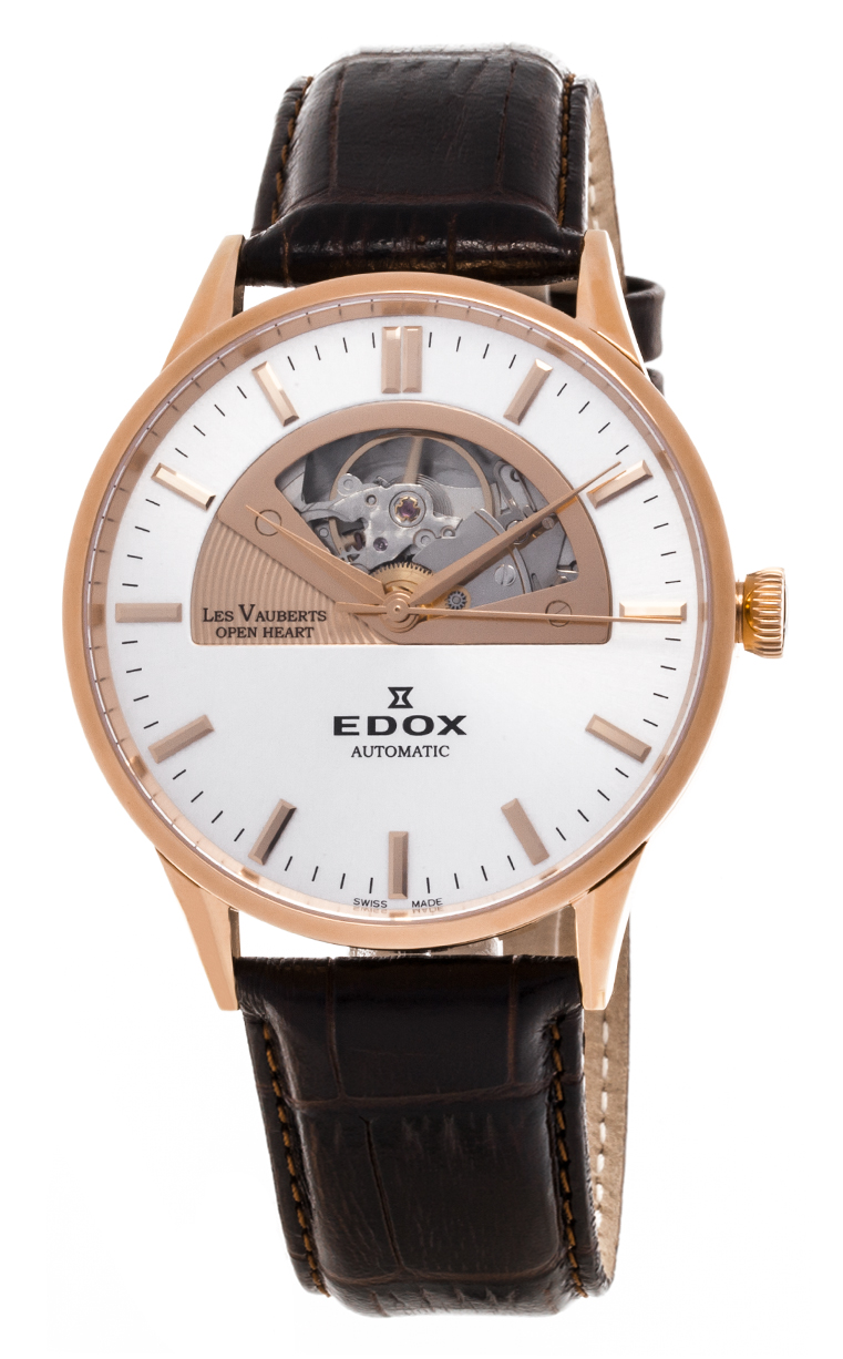 Часы Edox Les Vauberts Open Heart Automatic 85014 37R AIR