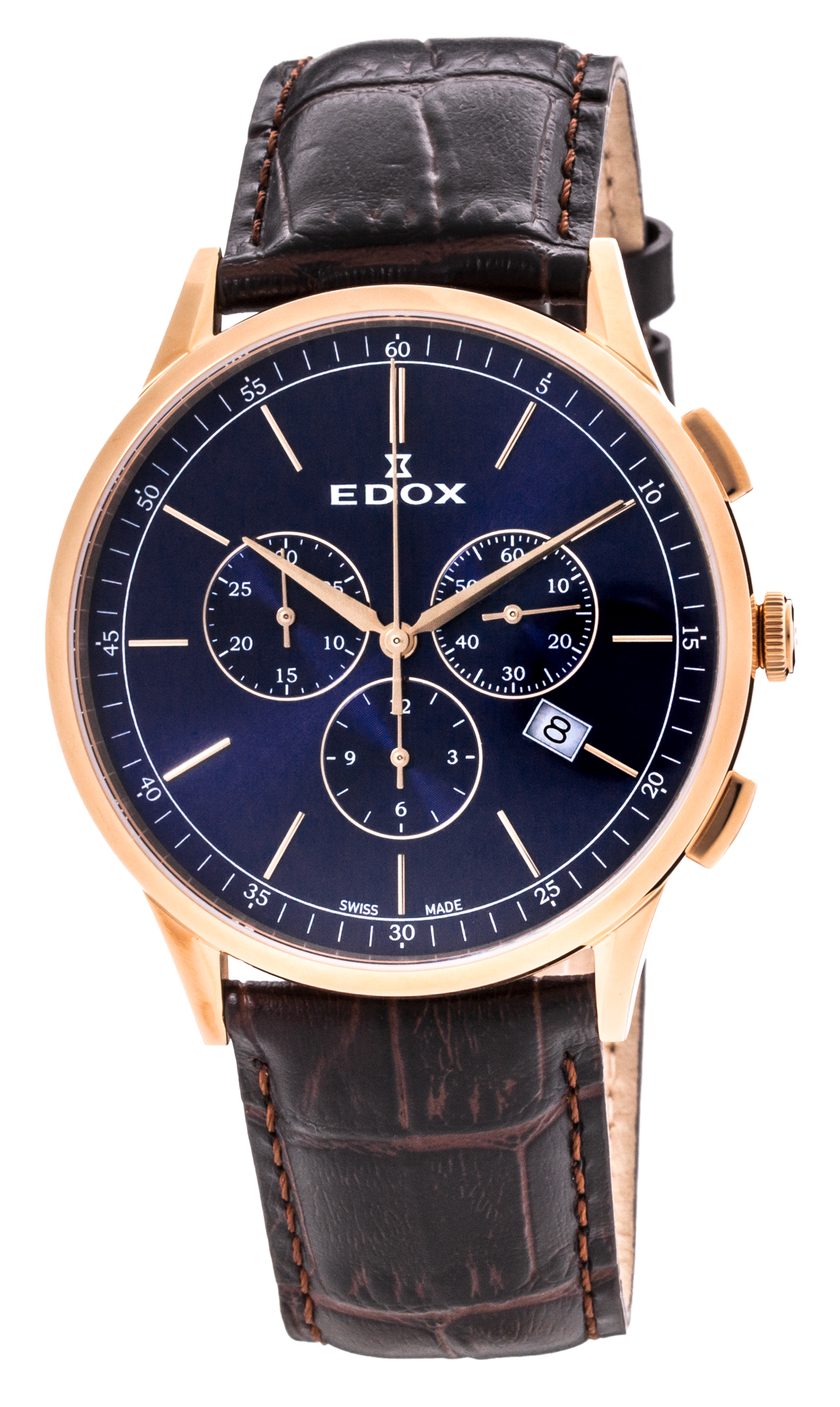 Edox Les Vauberts Chronograph Date 10236 37RC BUIR